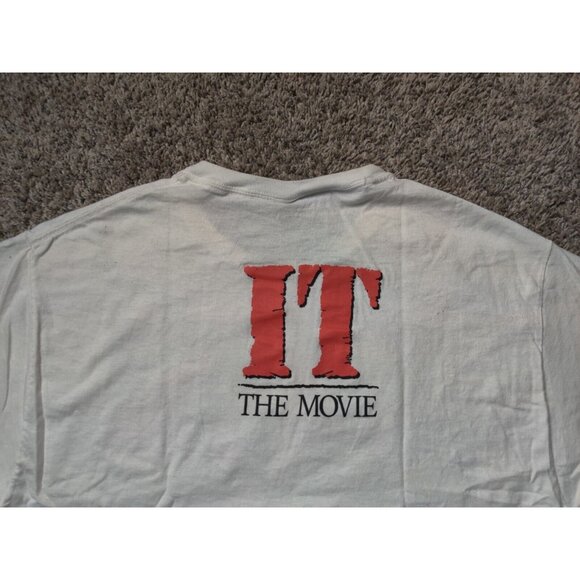 IT The Movie Shirt Adult Mens Medium White Red Evil Clown Short Sleeve - Picture 11 of 16
